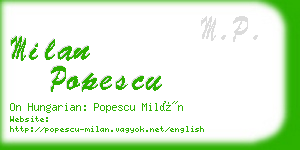 milan popescu business card